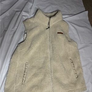 Women's Cream Fleece Vest